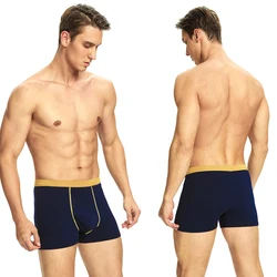 Mens Underwear Boxer Briefs Packs Short Leg Breathable Cotton Mens Spandex Pouch Trunk 4 Packs