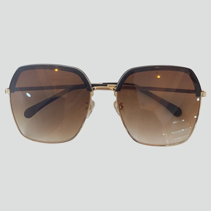 No 5 Luxury Square Sunglasses Women Men Retro Brand Designer Metal Frame Oversized Sun Glasses Female Grandient Shades Oculos - Цвет линз: No 5