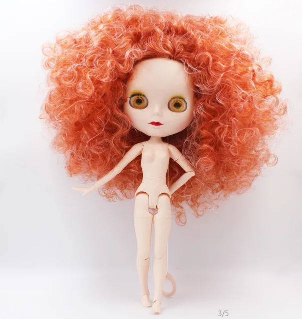 joined body doll Кукла Blyth, Обнаженная кукла Blyth, тяжелые Имбирные кудрявые короткие волосы - Цвет: joined body doll
