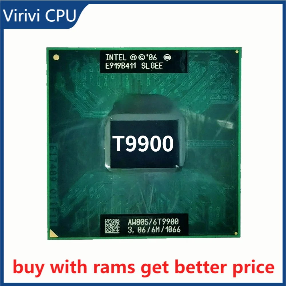 Процессор Intel Core 2 Duo T9900 SLGEE 3 0 ГГц двухъядерный двухпоточный ЦПУ 6 Мб 35 Вт Разъем P |