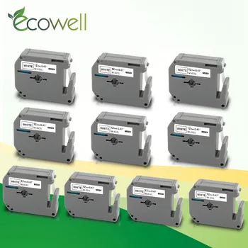 

Ecowell 10x Black on White label tape MK231 12MM MK-231 MK-231 Pattern Ribbon Compatible for Brother P-touch Printer label maker