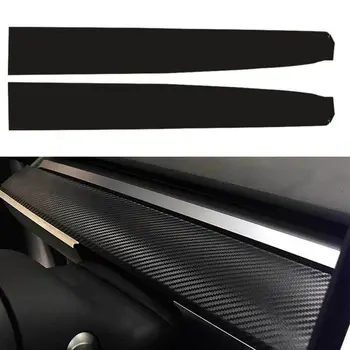 

2Pcs Car Dashboard Sticker Matte Carbon Fiber Black For Tesla Model 3 Scraper Accessories