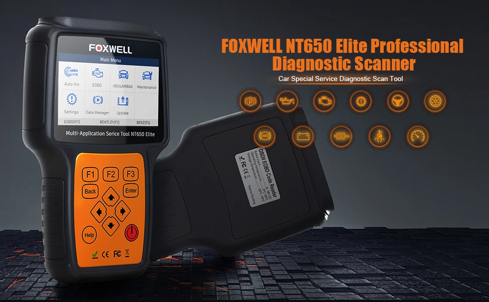 NT650 Elite Foxwell OBD2 автомобильный сканер ABS подушка безопасности SAS DPF EPB масло сброс код ридер профессиональный автомобильный диагностический инструмент