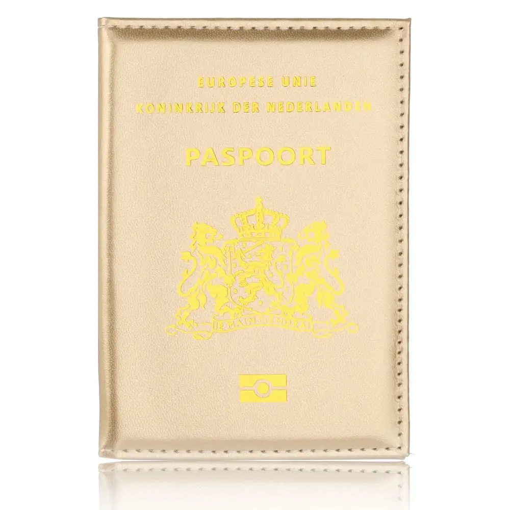 TRASSORY Кожаная Обложка для паспорта, ткань для платья, простой маленький держатель для паспорта - Цвет: Gold