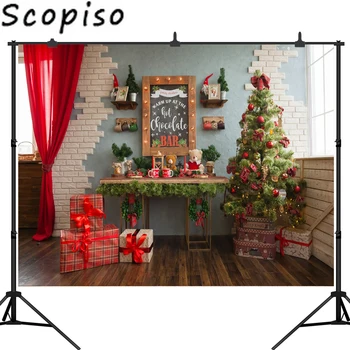 

Scopiso Christmas Tree Curtain Gift Home Decoration Photography Backgrounds Customized Photographic Backdrops Photo Studio Prop