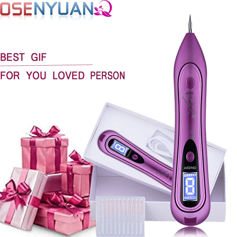 

Portable USB Rechargeable Laser Plasma Skin Tag Removal Kit Mole Removal Pen LCD Display 8 Strength Levels Facial Skin Clean