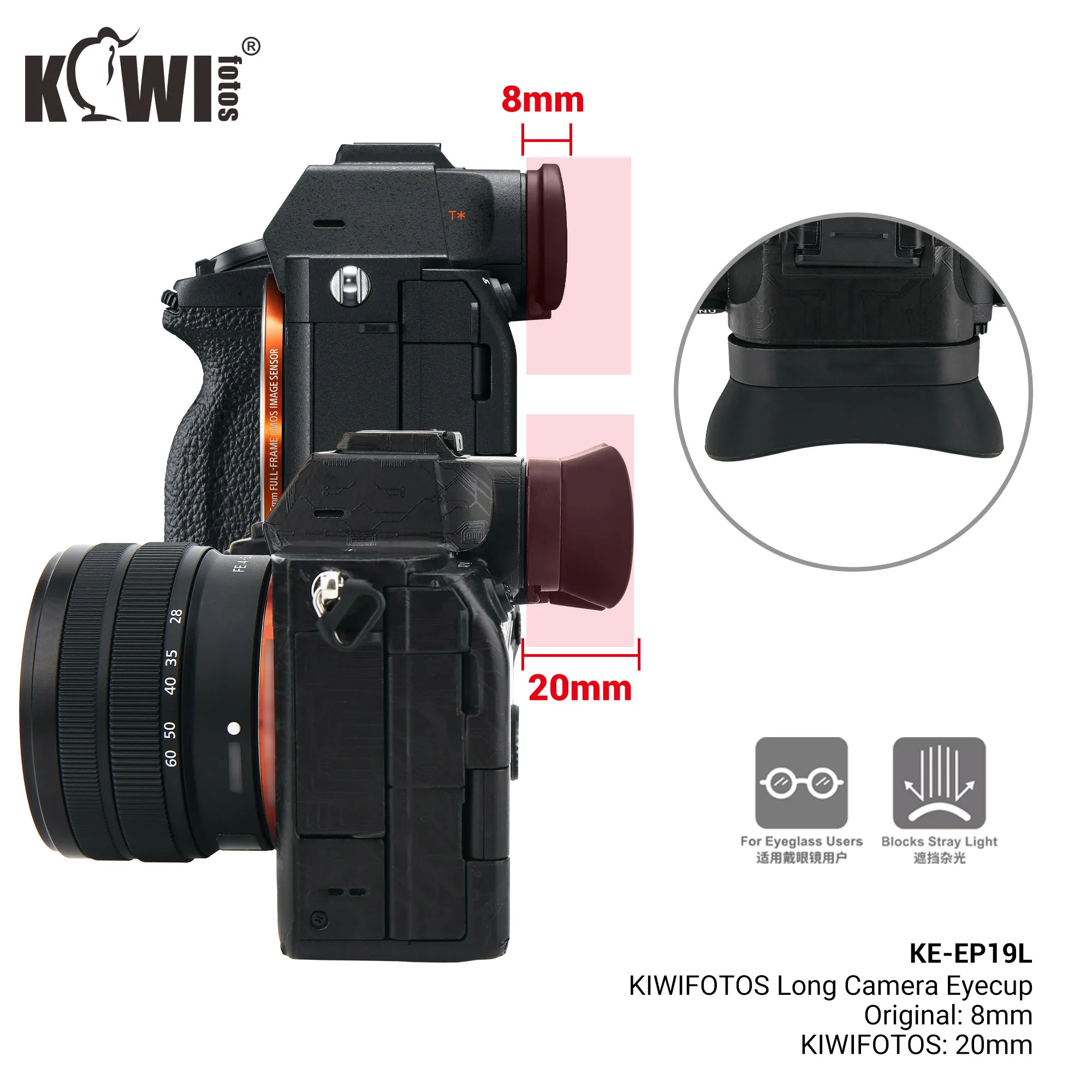 Visor da Câmera Estendido para Sony Protetor de Sombra Ocular Eyecup iv a1 A7siii A7s3 A7sm3 Substitui Fda-ep19 A7m4 A7iv a7 - Image 2