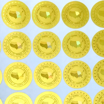 

United states of America Hologram stickers in 20mm GOLD SILVER New design Holographic security stickers VOID after removed