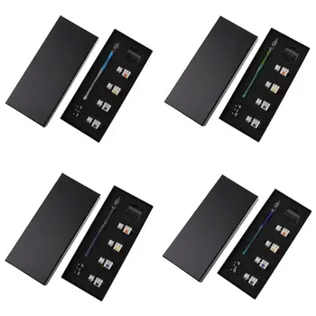 

7pcs/set Starry Sky Glass Fountain Dip Pen Holder Signature Ink Writing Office