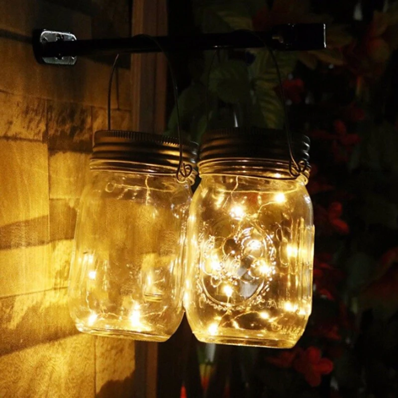 Солнечный датчик Mason Jar светильник s светодиодный Сказочный светильник патио дорожки вечерние свадебные Декор