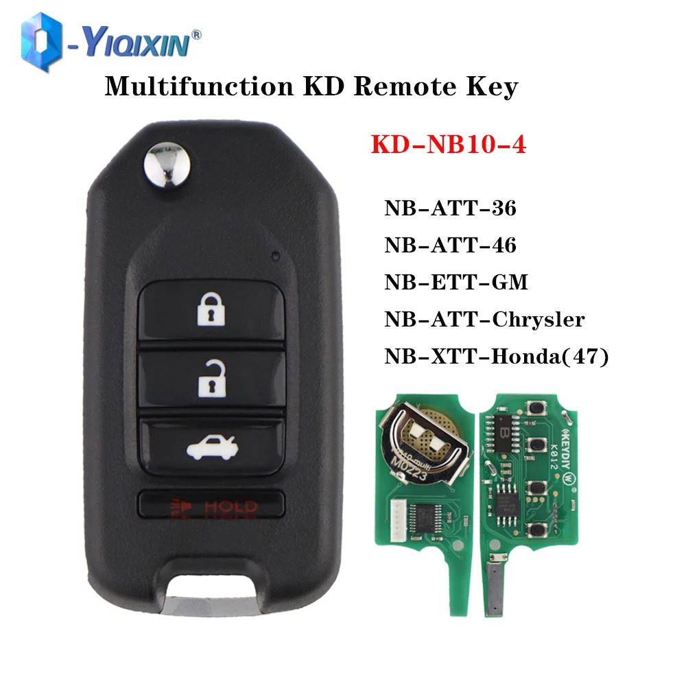 YIQIXIN 4 Buttons Universal Remote Car Key NB-Series For KD900 KD900+ URG200 NB10 XTT ETT ATT Honda Chrysler Mini Fob Programmer