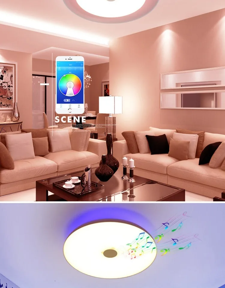 Современный светодиодный потолочный светильник RGB с регулируемой яркостью 52 Вт управление через Bluetooth и музыка потолочный светильник s для гостиной/спальни 220 В потолочный светильник