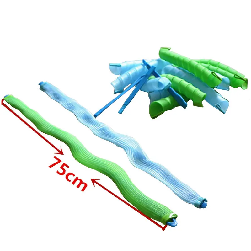 20 шт. бигуди плюс 4 крючка для волос удивительный 75 см длинные волосы бигуди Набор без электричества, без нагрева, без волос, вьющиеся волосы инструменты