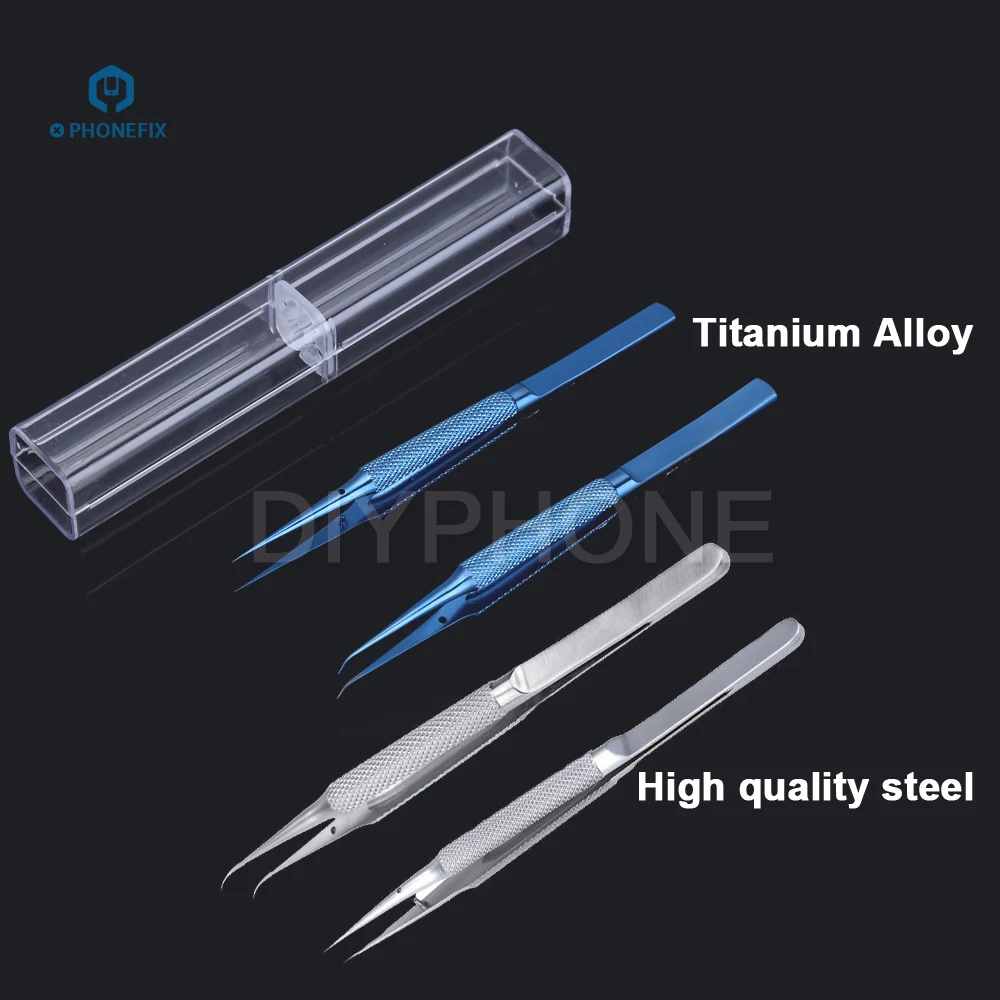 

Precision Titanium Alloy Fingerprint Tweezers 0.01/0.02 mm BGA Motherboard Maintenance Nipper Silver Jump Wire for Phone Repair