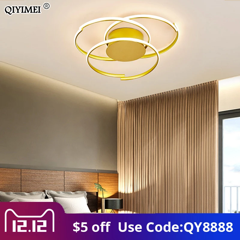 

LED Chandelier Lighting For Living Room Bedroom Gold color Iron Chandelier Light indoor home fixture AC85-260V Luminaria