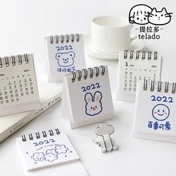 Mini calendrier décoratif et créatif, mignon, pour bureau, bloc notes décoratif, calendrier Kawaii, gestion du temps, fournitures scolaires et de bureau, 2022 
