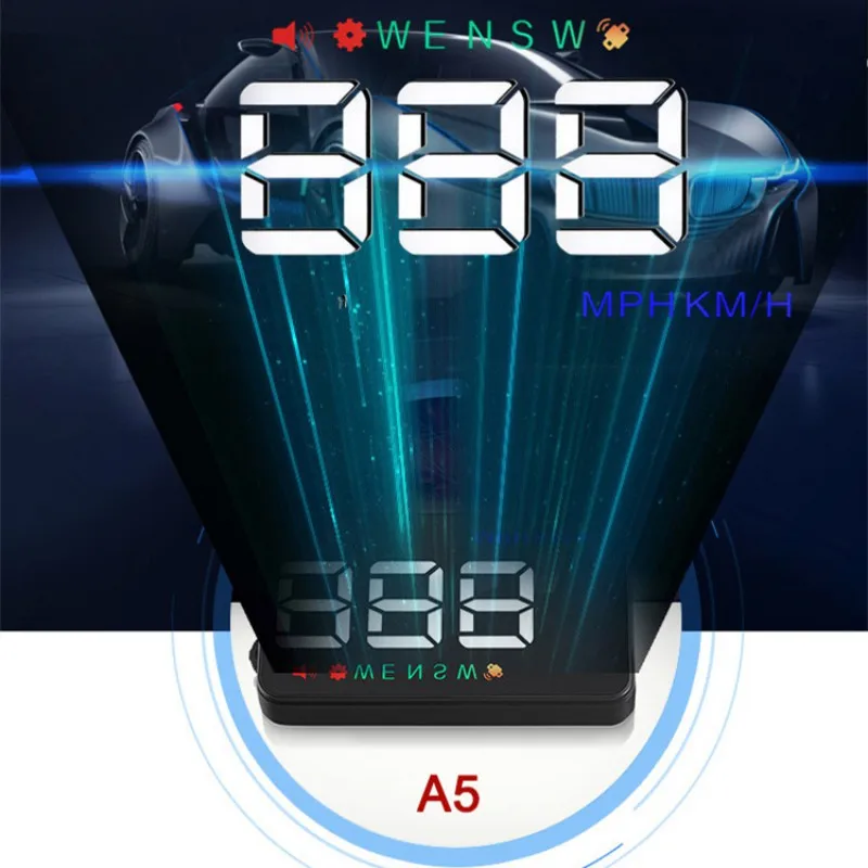 3,5 автомобиля Универсальный циферблат A5 головой вверх Дисплей Авто OBD2 II EUOBD превышение скорости Предупреждение системный проектор лобового стекла автомобиля Напряжение