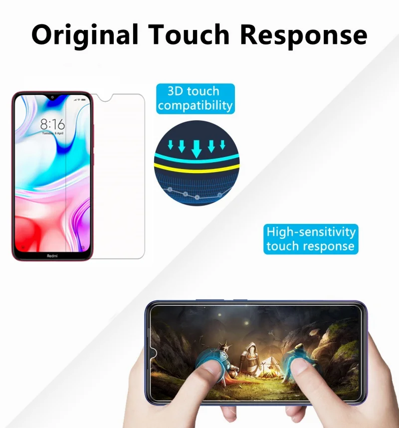 2 шт., закаленное стекло для Xiaomi Redmi 8, ультратонкая Защитная пленка для экрана для Xiaomi Redmi 8 HD, закаленное стекло для Xiaomi Redmi 8
