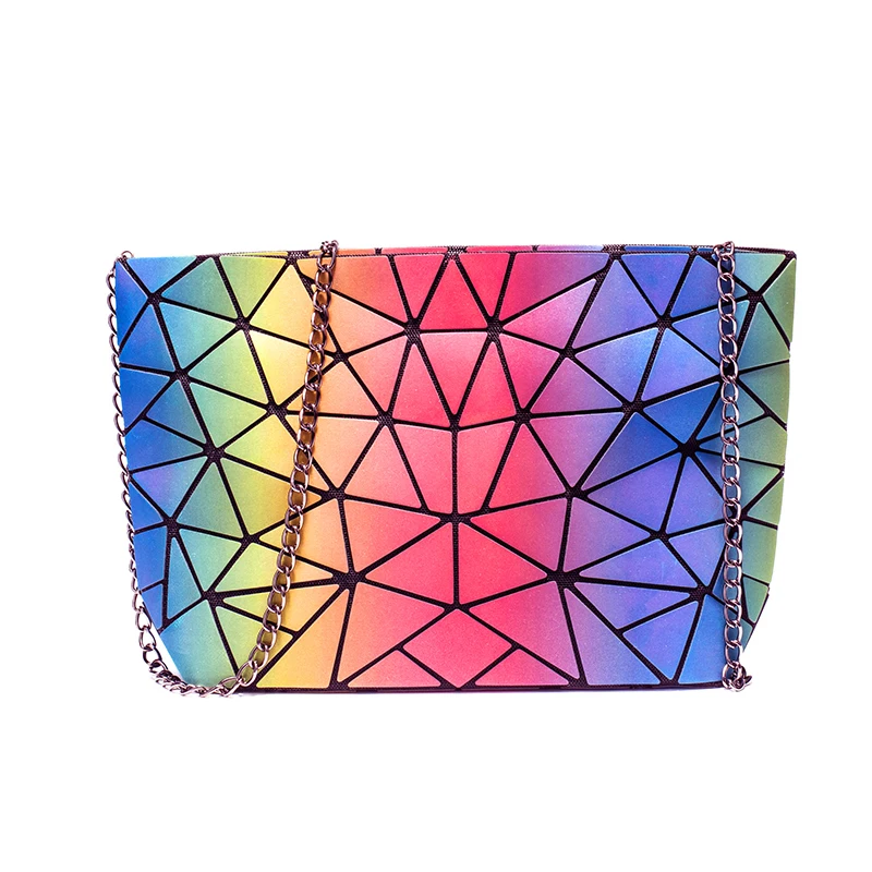 Новое модное высококачественное блесток Сумочка на цепочке с геометрическим узором Для женщин сумка через плечо, сумки на плечо, через плечо, на каждый день Курьерские сумки для Для женщин - Цвет: colorful