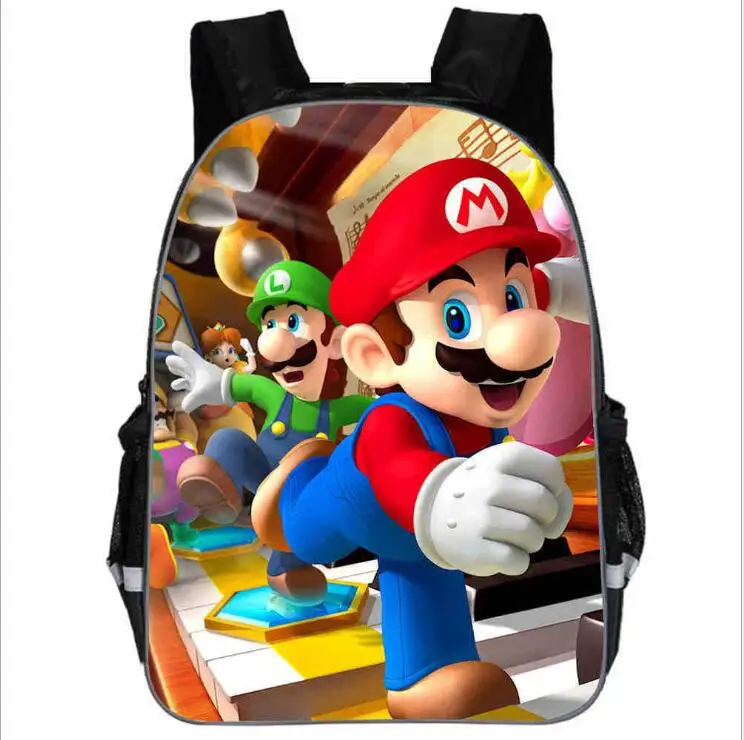 Picture color Super Mario Bros Соник печать детский сад Infantile маленький рюкзак для детей мультфильм школьные сумки детей - Цвет: Picture color