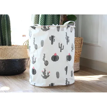 

Cartoon cactus cotton and linen cloth art dirty laundry hamper or receive a basket receive barrel basket of laundry basket