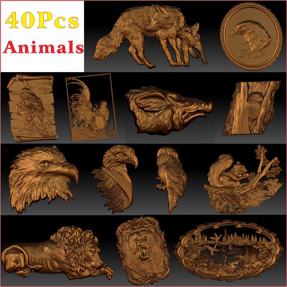 40_pcs_animal 3d STL модель рельеф для ЧПУ маршрутизатора Aspire Artcam _ Animal | Инструменты