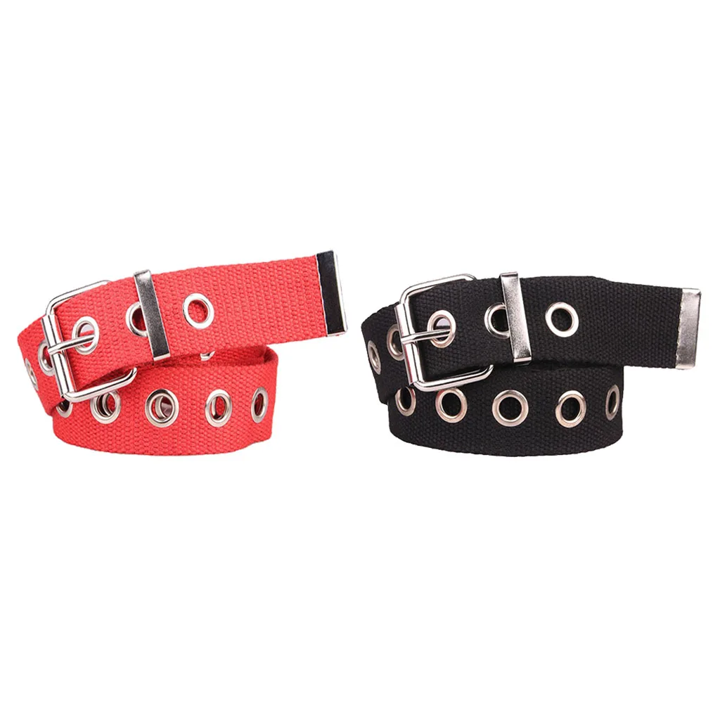 Canvas Web Fabric Grommet Belt Goth Punk Studded Eyelet Grommet Belt For Men