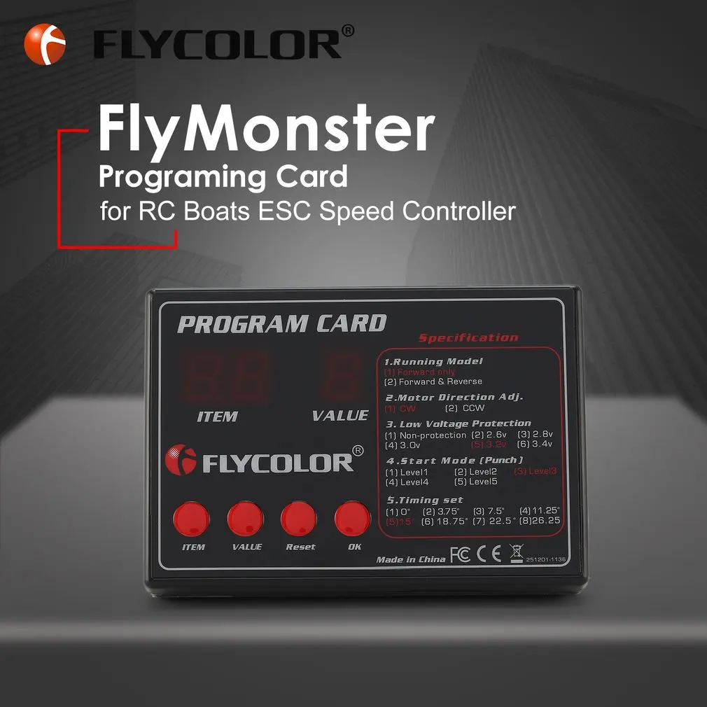 FLYCOLOR Fly Monster Программирование карты для дистанционного управления RC лодки корабль FLYCOLOR ESC электронный контроль скорости