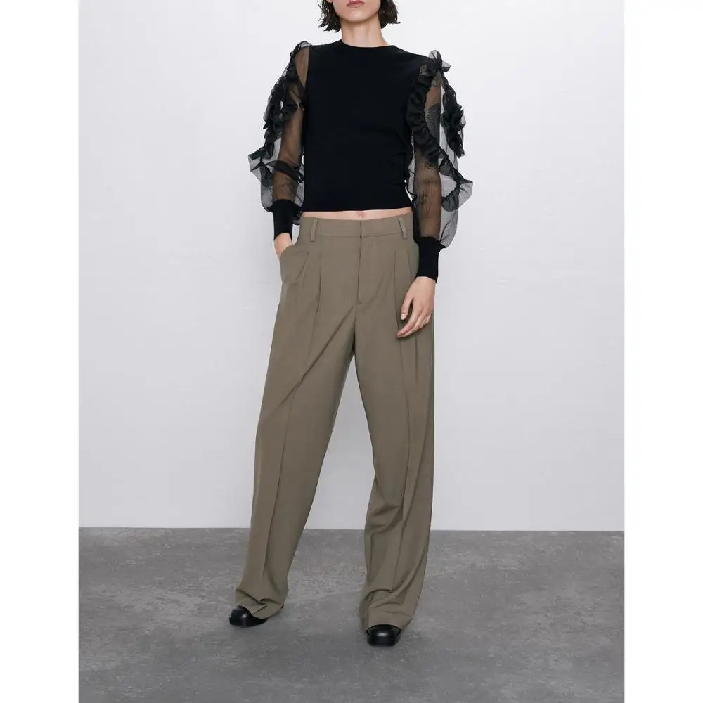 Женская черная рубашка в стиле пэтчворк из сетчатой ткани 2019 Модный женский