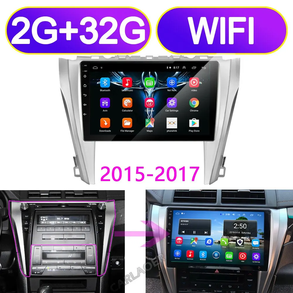 Автомобильный мультимедийный плеер для Android для Toyota Camry 2002-2005 2006 2007 2008 2009 2010 2011 2012 2013 2 DIN радио