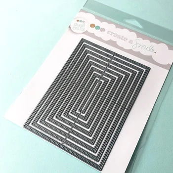 

AliliArts Metal Cutting Dies Stitched Rectangle Fram diy Scrapbooking Photo Album Decorative Embossing PaperCard Crafts Die 2020