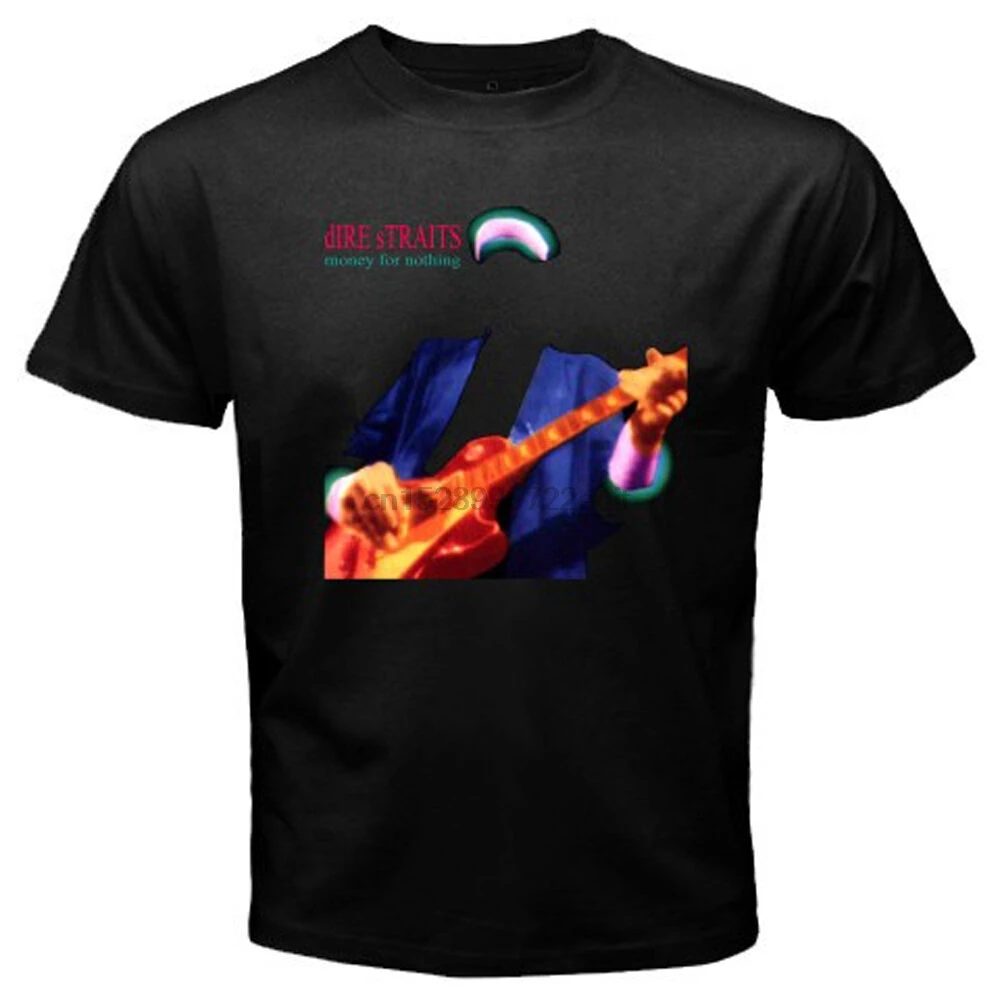 New Dire Straits Money For Nothing Rock Legend Men Black T-Shirt Size S-3XL |