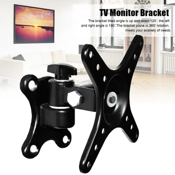 

Wall Mount TV Bracket Adjustable Angle Strong Bearing Home Support Rotatable Hanging 14 To 27inch Flat Screen Rack Living Room