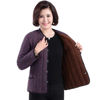 

Winter Coat Floral Print 7 Colors Plus Size Loose Mom Jackets 2019 New Autumn Plus Velvet Thick Parkas Clothing Feminina LD1167