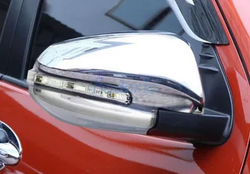 

For Toyota Hilux Revo 2015-2018 Side Wing Mirror Overlay Rear View Cover Protector With LED Lamp Chrome Car Styling Accessories