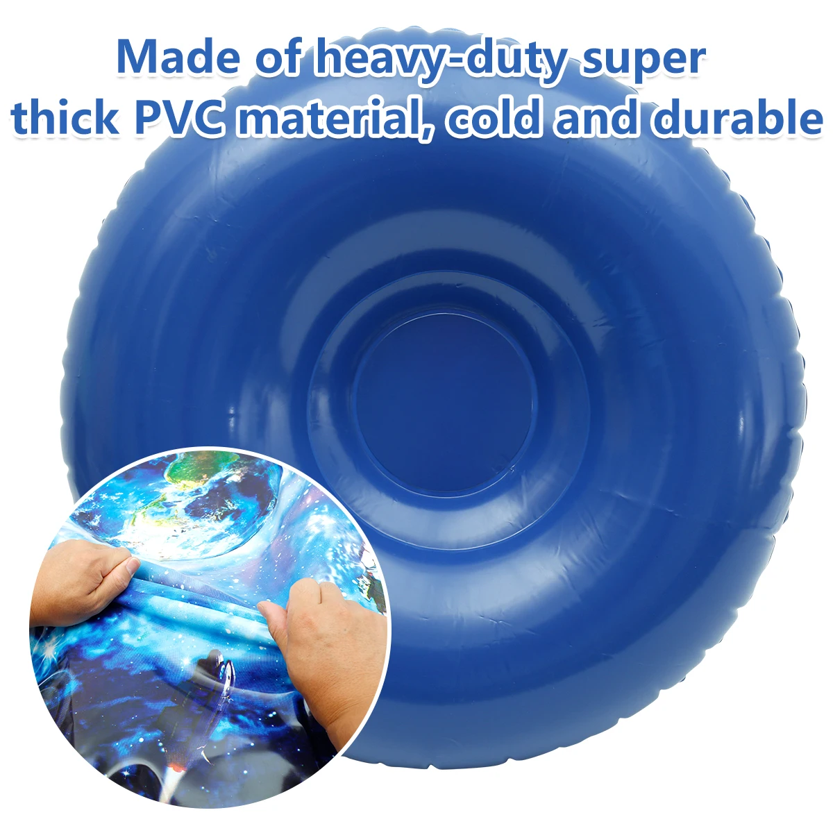 Snow Toy Winter Inflatable Ski Circle Inflatable Sled With Handle Durable Children Adult Snow Tube Skiing Thickened Floated Sled