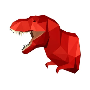 

ins wall hanging decoration animal body home decor dinosaur bedroom geometric 3D paper art handmade model material package
