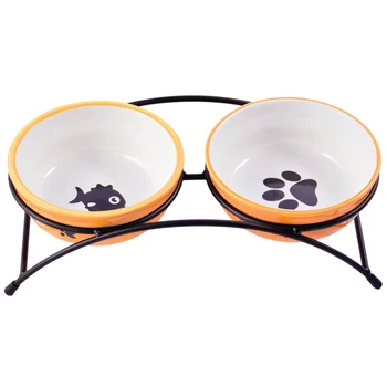 

KERAMIKART ceramic bowl on a stand KeramikArt orange