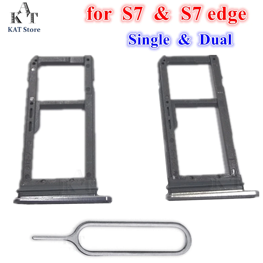 

1Pcs High Quality Single / Dual SIM Card Adapter And Micro SD Card Tray Holder Gold/Silver/Grey For Samsung Galaxy S7 S7 edge