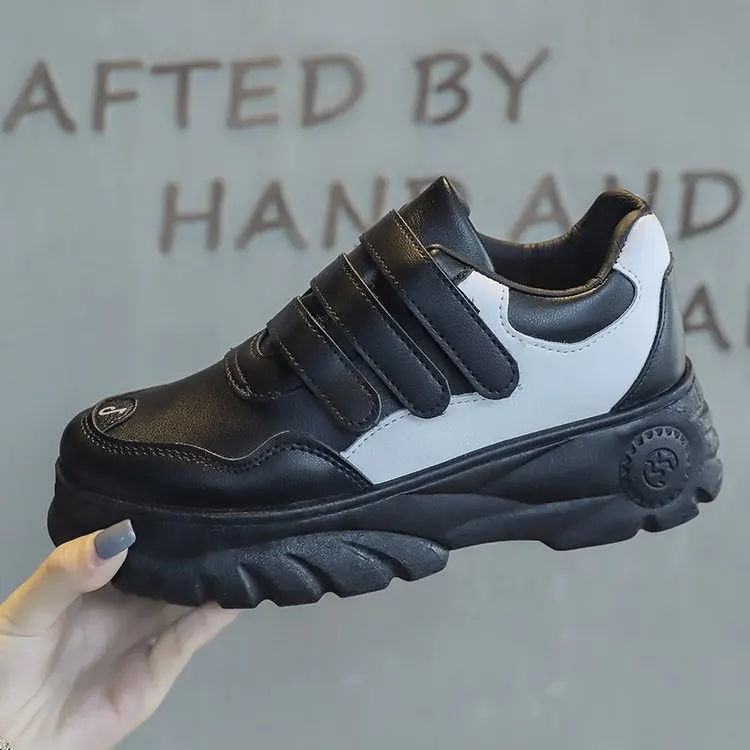 

Thick Bottomed Velcro Dad Shoes Women's 2019 New Style Small White Shoes Versatile Korean-style Online Celebrity Single Shoes Fa
