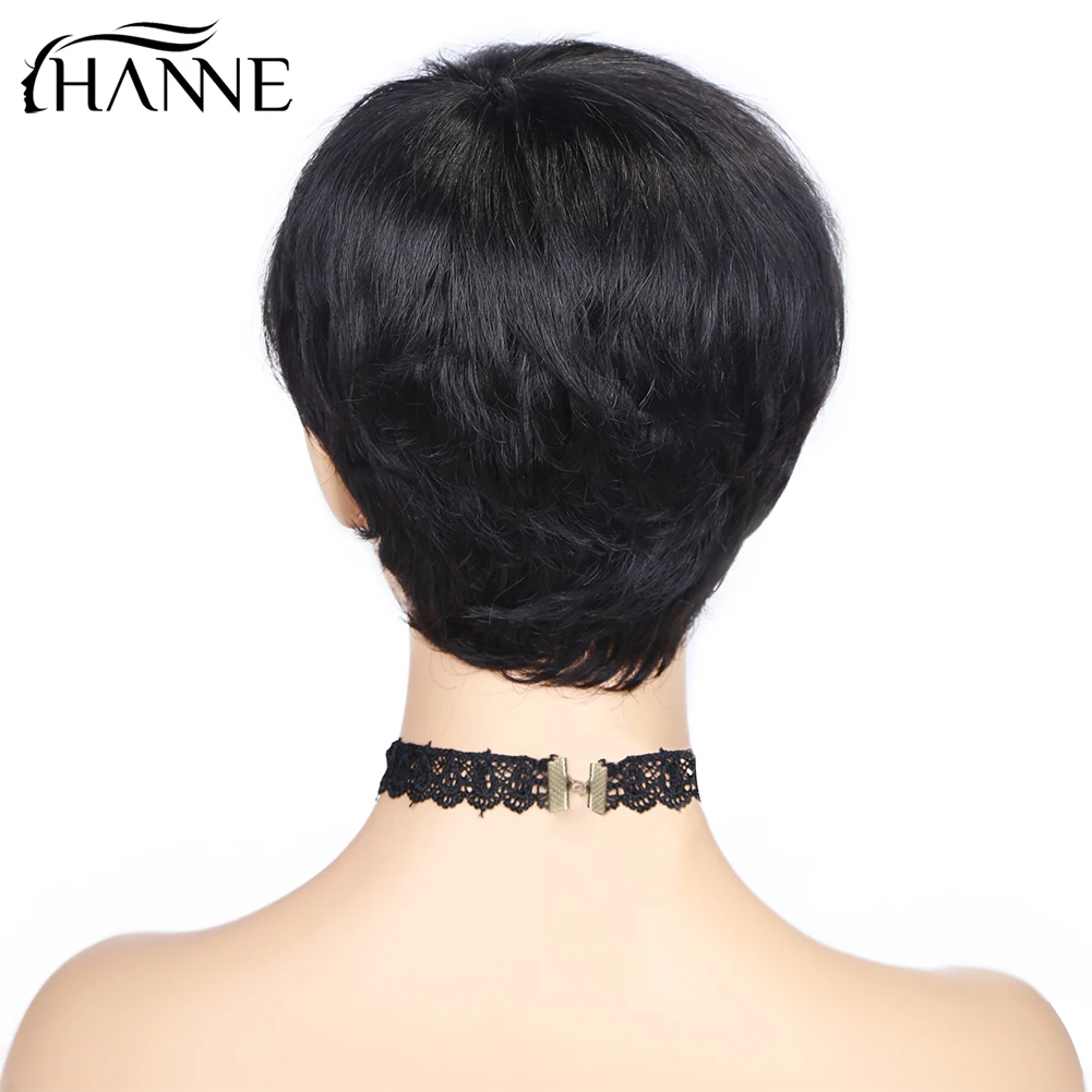 HANNE Hair Human Hair Wigs Pixie Cut Wigs Short straight Brazilian Human Wig for Black Women Free Shipping