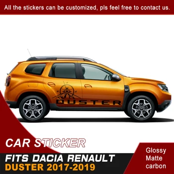 

Fit For Dacia Renault Duster 2017 2018 2019 Car Stickers Side Door Mountains Compass Stripe Graphic Vinyl Car Decals Custom