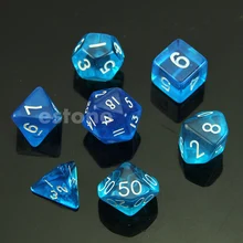 Juego de 7 dados de lado, D4 D6 D8 D10 D12 D20 Magic-the-Gathering RPG Poly
