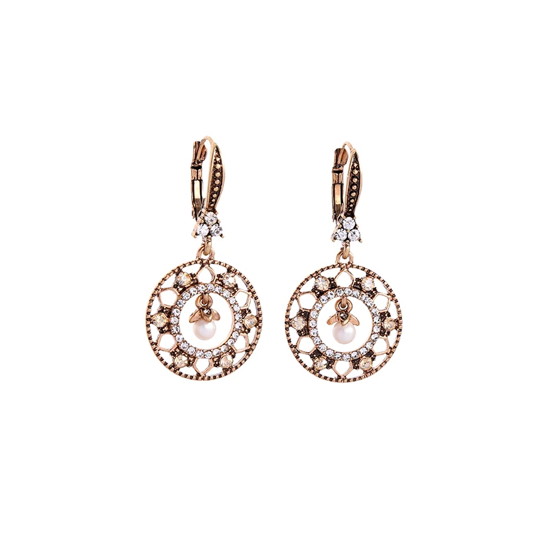 

Bohemia Multi-style Crystal Hollow Round Drop Earring For Women Handmade Date Gift Jewelry Free Shipping