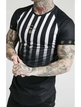 

SikSilk Raglan Stripe Fade Tech Tee - Men T-Shirt