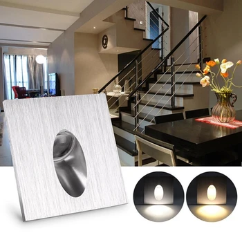 

LED Stair Light AC85-265V Aluminum Modern Brief 3W Mounted Spotligh Background Recessed Stair Step Aisle wall lamp in wall lamps