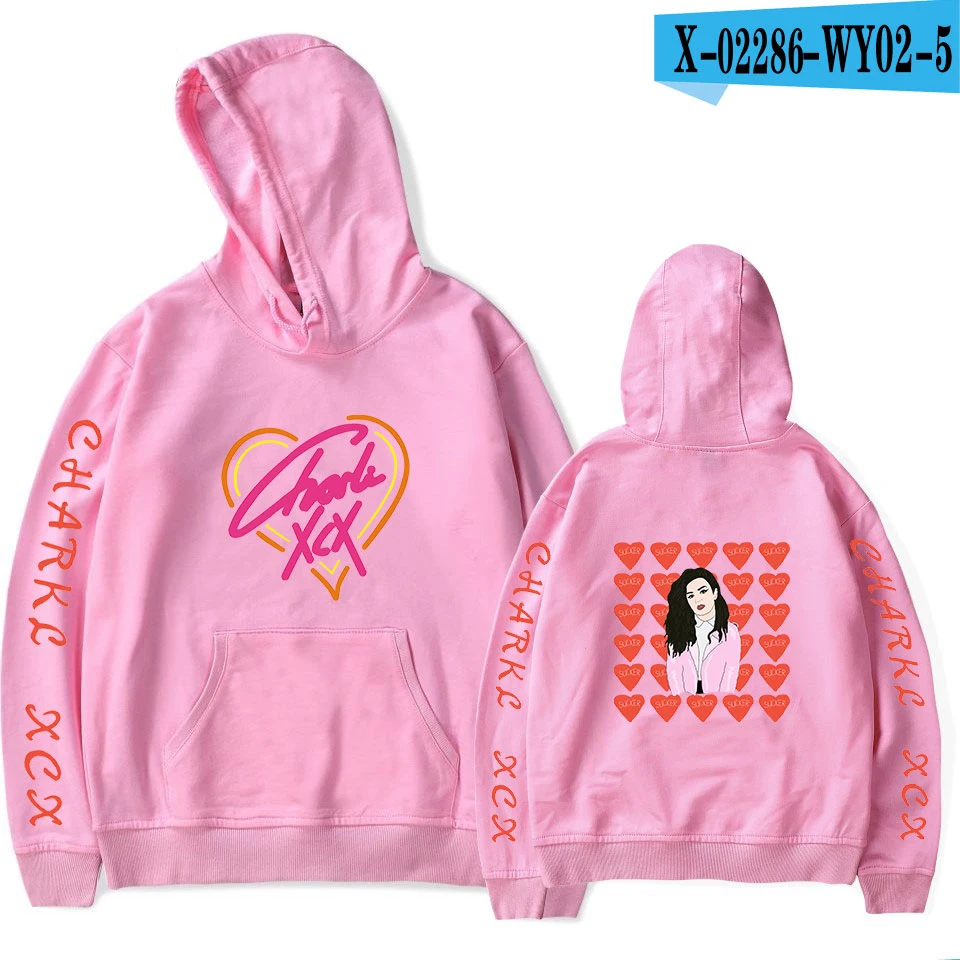 As picture Удобные толстовки с капюшоном Charli XCX толстовки для мужчин/женщин с модным принтом Charli XCX толстовки мужские осенние пуловеры повседневные черные топы - Цвет: As picture