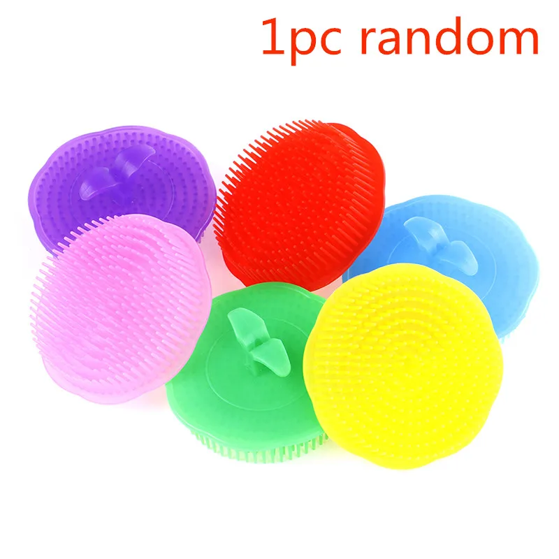 1PC Shower Body Washing Hair Massage Brush Comb For Women Men Silicone Head Scalp Massager Shampoo Scalp Random Color