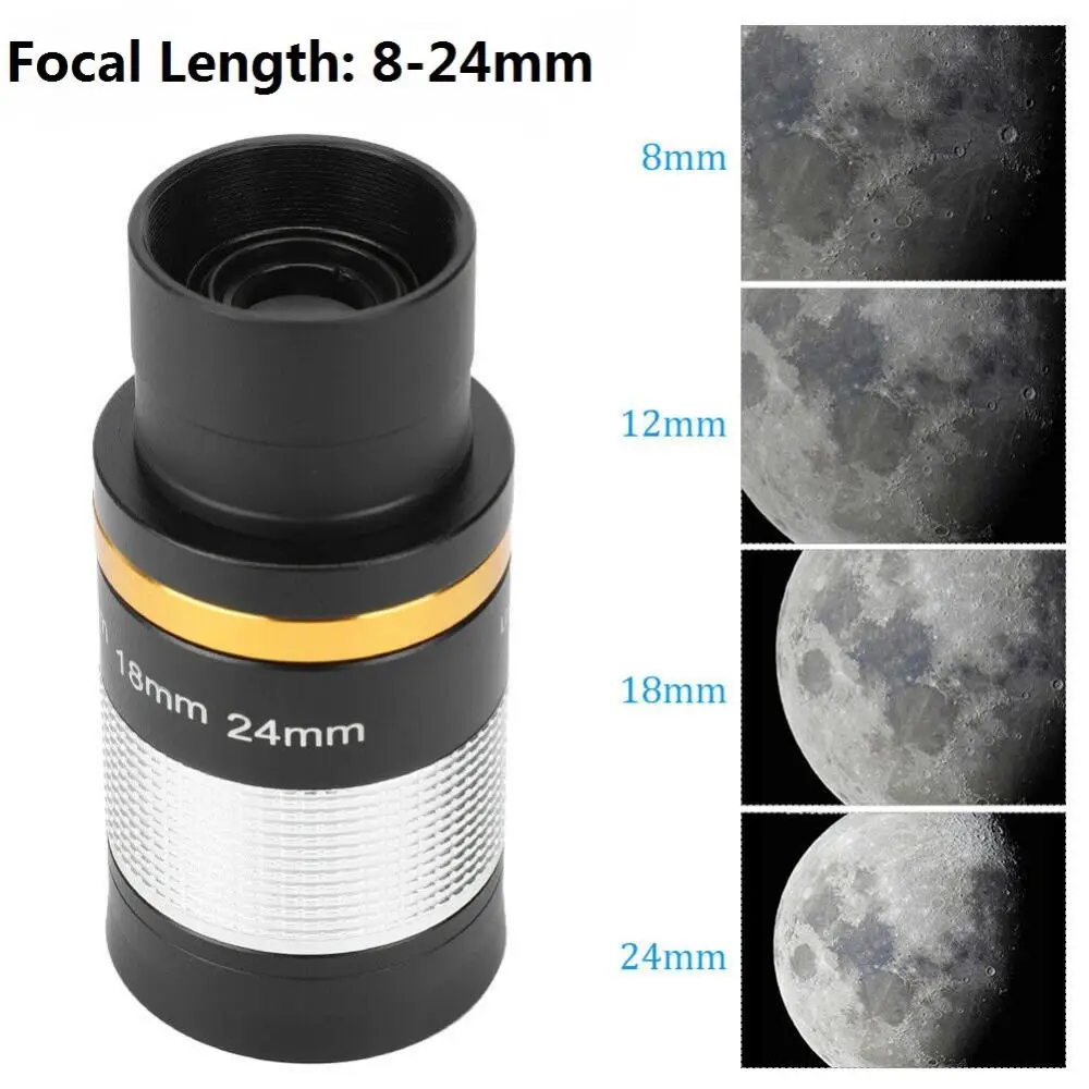 8 to 24-Millimeter 1.25-Inch  Eyepiece for Telescope (Black+Silver)