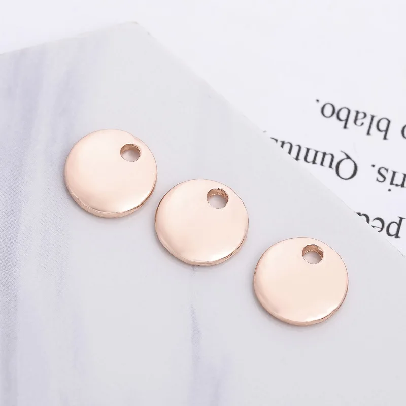 rose gold 10 мм Пустой диск Круглый Магнит для монет Подвески Металлическая роза Золото Серебро великолепные самодельные Украшения, Аксессуары для ювелирных изделий ручной работы 50 шт - Окраска металла: rose gold